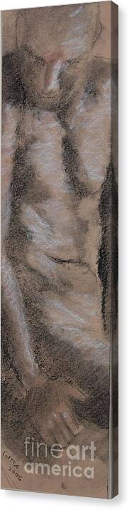 Nude Canvas Print featuring the drawing Private Moment by Gitta Brewster