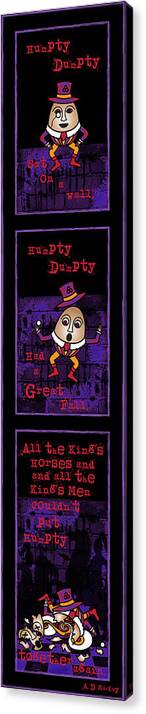 Humpty Dumpty Canvas Print featuring the digital art The Truth About Humpty Dumpty by Celtic Artist Angela Dawn MacKay