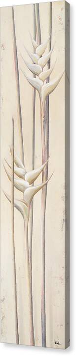 White Canvas Print featuring the digital art White Heliconias II by Patricia Pinto