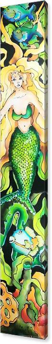 Karlakayart Canvas Print featuring the painting Green Mermaid by Karla Kay Benjamin