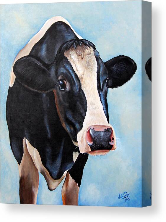 Cow Canvas Print featuring the painting 501 #1 by Laura Carey