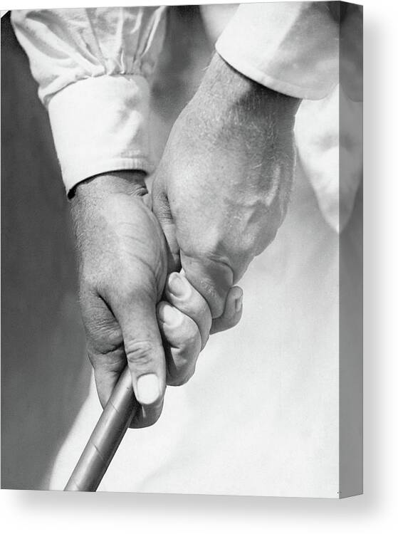 Entertainment Canvas Print featuring the photograph Bobby Jones Holding A Golf Club by O. B. Keeler