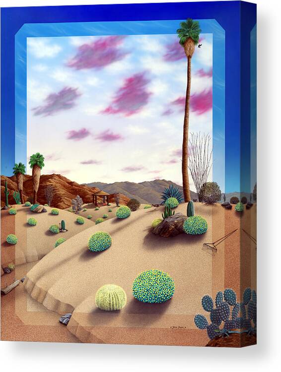 Desert Canvas Print featuring the painting Desert Gazebo #2 by Snake Jagger