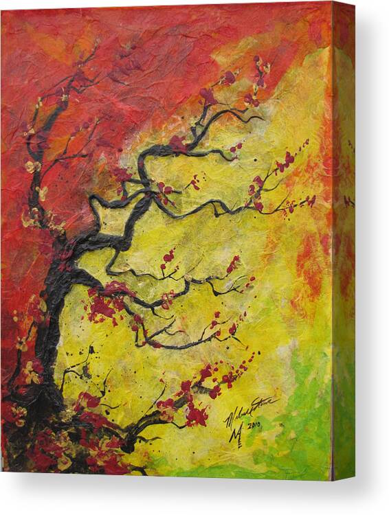 Fall Canvas Print featuring the painting Fall Flame #1 by Melanie Stanton