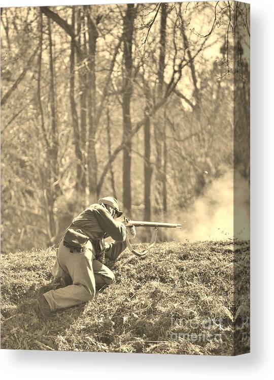 Sepia Canvas Print featuring the photograph Civil War Photography In Sepia by Jocelyn Stephenson