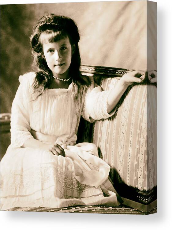 Grand Duchess Canvas Print featuring the photograph Grand Duchess Anastasia Nikolaevnav 1909 #1 by Mountain Dreams