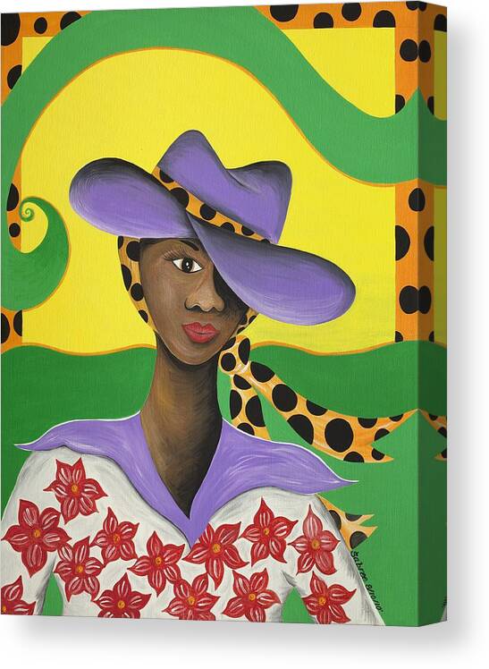 Gullah Art Canvas Print featuring the painting Hat Appeal by Patricia Sabreee