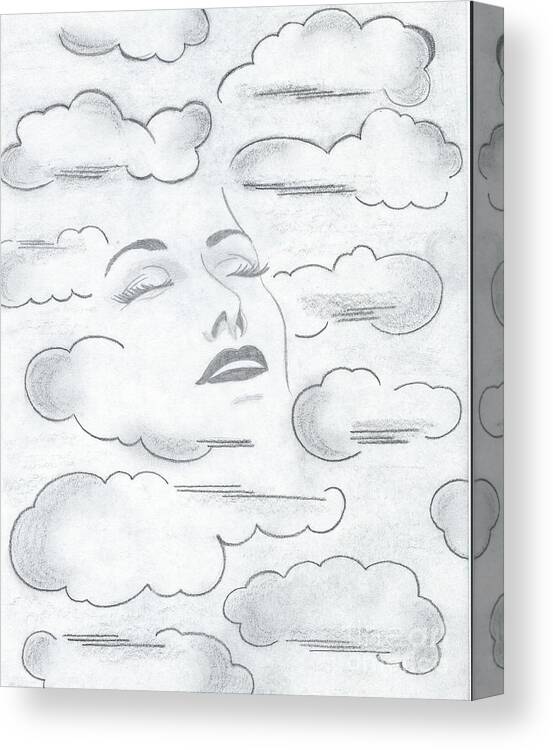 Sky Canvas Print featuring the drawing Imagine #1 by Natalya Streufert