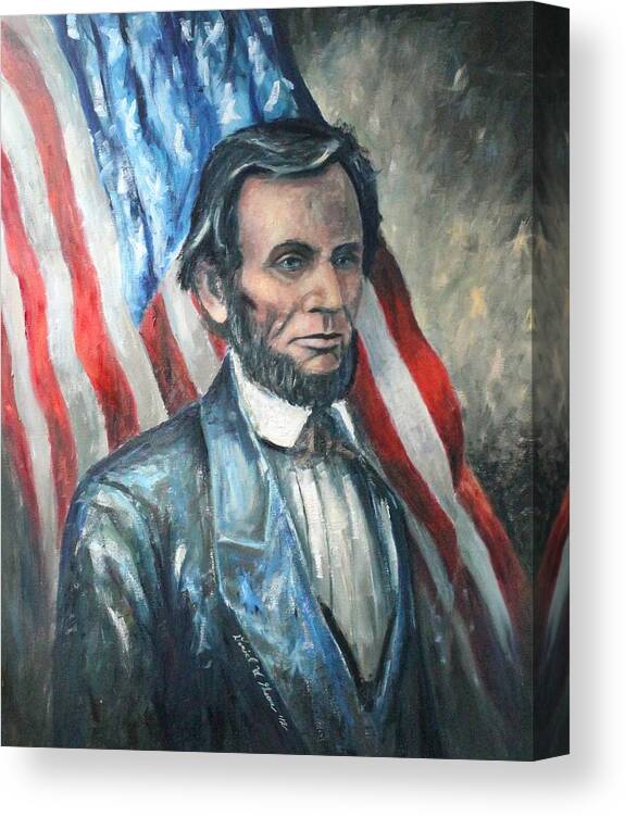 Abraham Lincoln Canvas Print featuring the painting Lincoln Portrait #13 #1 by Daniel W Green