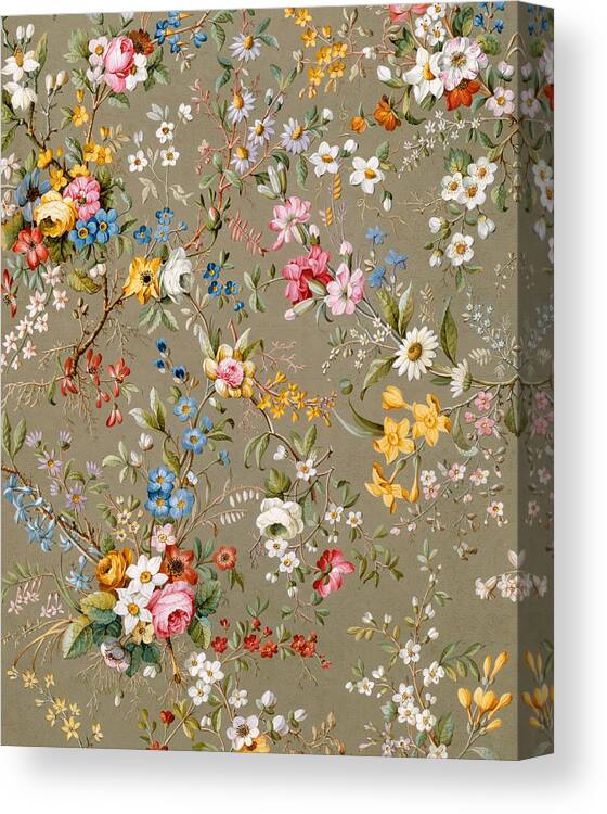 Bookbinding Canvas Print featuring the tapestry - textile Marble end paper by William Kilburn