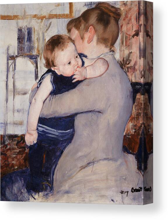 Mother And Child Canvas Print featuring the painting Mother and Child by Mary Stevenson Cassatt