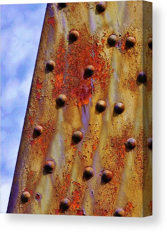 Rust Photographs Canvas Print featuring the photograph Rose in the Pillar #1 by Charles Lucas