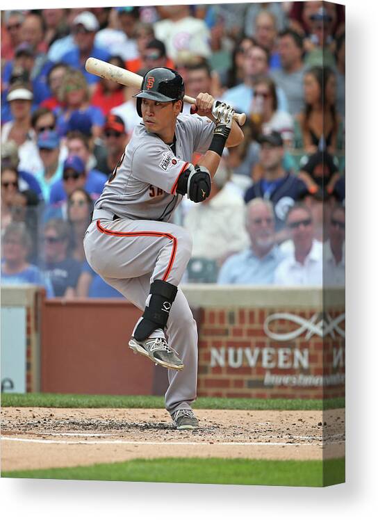People Canvas Print featuring the photograph San Francisco Giants V Chicago Cubs by Jonathan Daniel