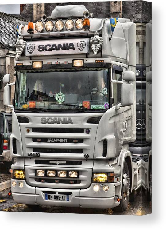 Cab Canvas Print featuring the photograph Scania V8 R620 #1 by Mick Flynn
