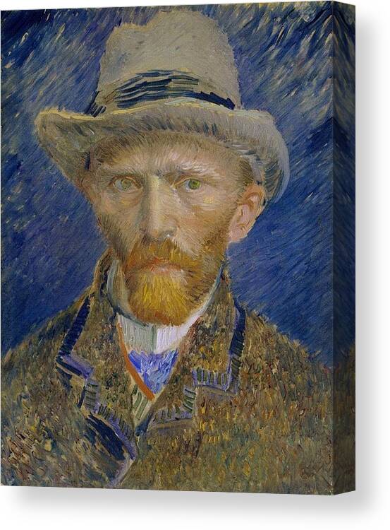 by Van Gogh Giclee Repro Print on Canvas Self-portrait with a gray felt hat 1 