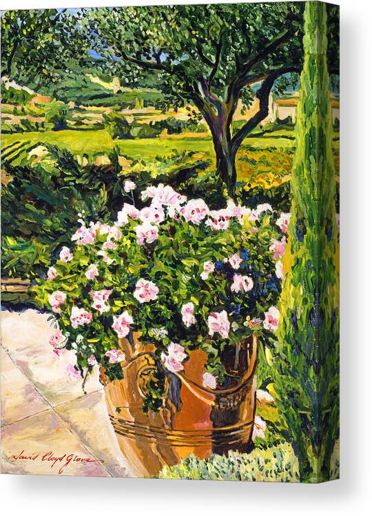Gardens Canvas Print featuring the painting Vineyards Of Provence #1 by David Lloyd Glover