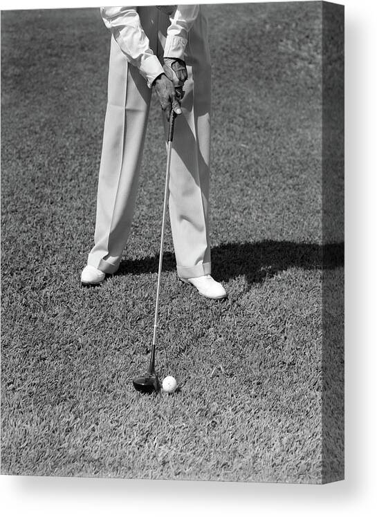 Photography Canvas Print featuring the photograph 1930s 1940s Man Waist Down With Golf by Vintage Images
