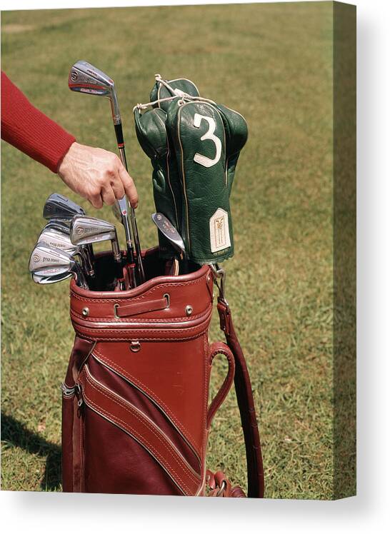 1960s Golf Clubs Golfers Hand Making Canvas Print