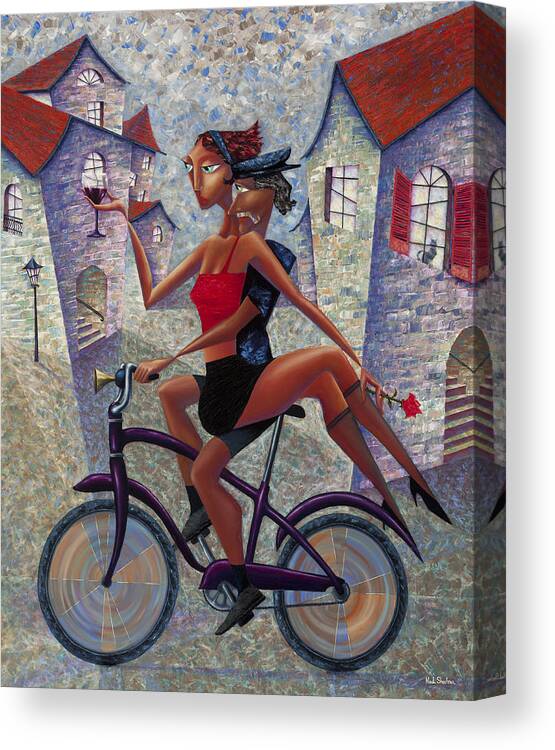 Bicycle Canvas Print featuring the painting Bike Life by Ned Shuchter