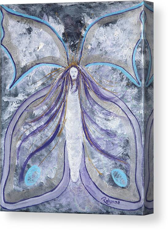 Cocoon Canvas Print featuring the painting Butterfly Goddess by Judy M Watts-Rohanna