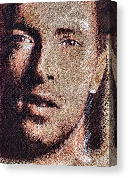 Chris Martin Portrait Canvas Print featuring the drawing Chris Martin - Coldplay #1 by Daliana Pacuraru