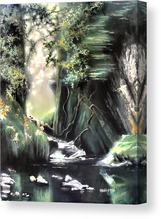 Ablaze Canvas Print featuring the painting Fairy Glen by Melissa Herrin