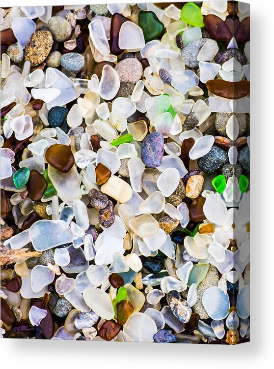 Treasures From The Sea Canvas Print featuring the photograph Glass Beach #2 by Priya Ghose