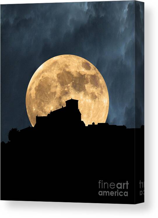 Tuscany Canvas Print featuring the photograph Moonstruck Over Tuscany by Mike Nellums