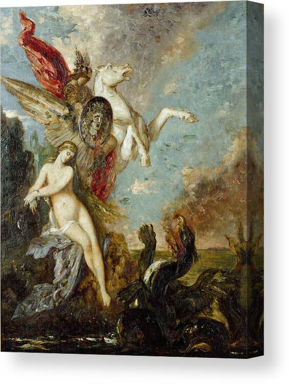 Gustave Moreau Canvas Print featuring the painting Perseus and Andromeda #2 by Gustave Moreau