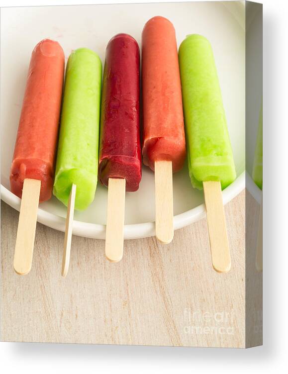 Frozen Canvas Print featuring the photograph Popsicles Ice Cream Frozen Treat #3 by Edward Fielding