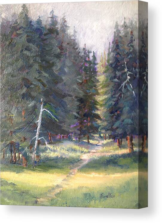 Landscape Canvas Print featuring the painting The Trail #2 by Judy Fischer Walton