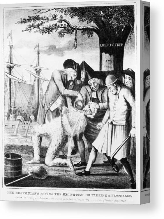 1773 Canvas Print featuring the photograph Boston Tea Party, 1773 #26 by Granger