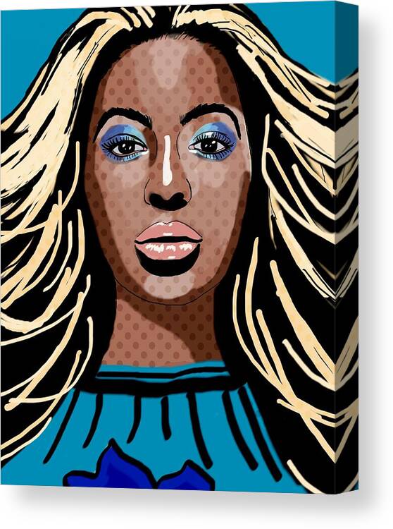 Beyonce Canvas Print featuring the painting Beyonce #3 by Bogdan Floridana Oana