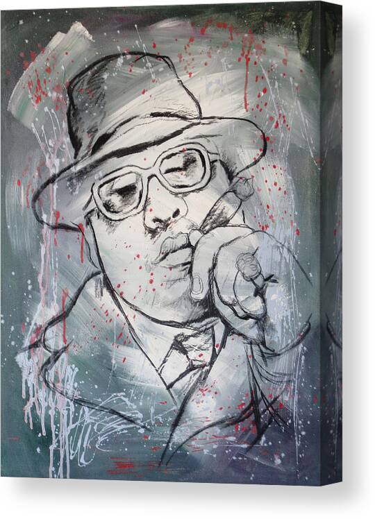 Biggie Smalls Art Drawing Poster Canvas Print featuring the painting Biggie Smalls art painting poster #3 by Kim Wang