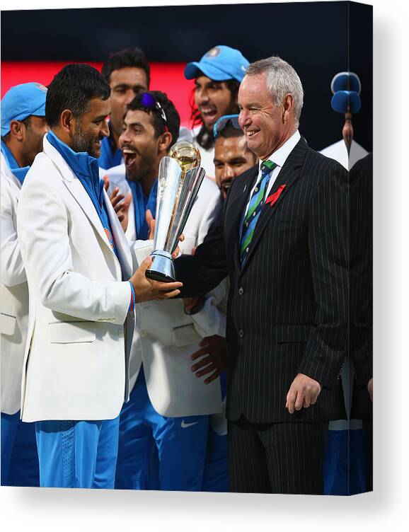 England Canvas Print featuring the photograph England v India: Final - ICC Champions Trophy #3 by Michael Steele