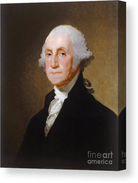 George; Washington; 1st; First; Us; President; United; States; America; Usa; Male; Portrait; Half; Length; Leader Canvas Print featuring the painting George Washington by Gilbert Stuart