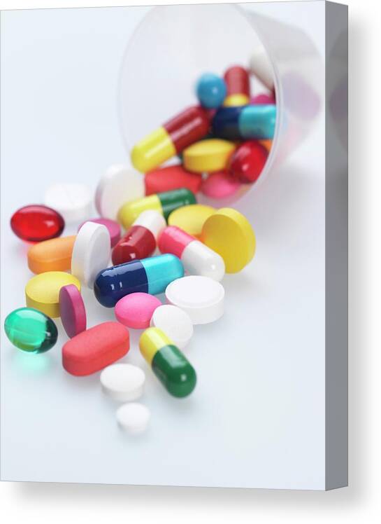 Capsule Canvas Print featuring the photograph Pills #32 by Tek Image