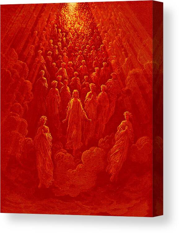 Gustave Dore Canvas Print featuring the painting The Angels in the Planet Mercury by Gustave Dore