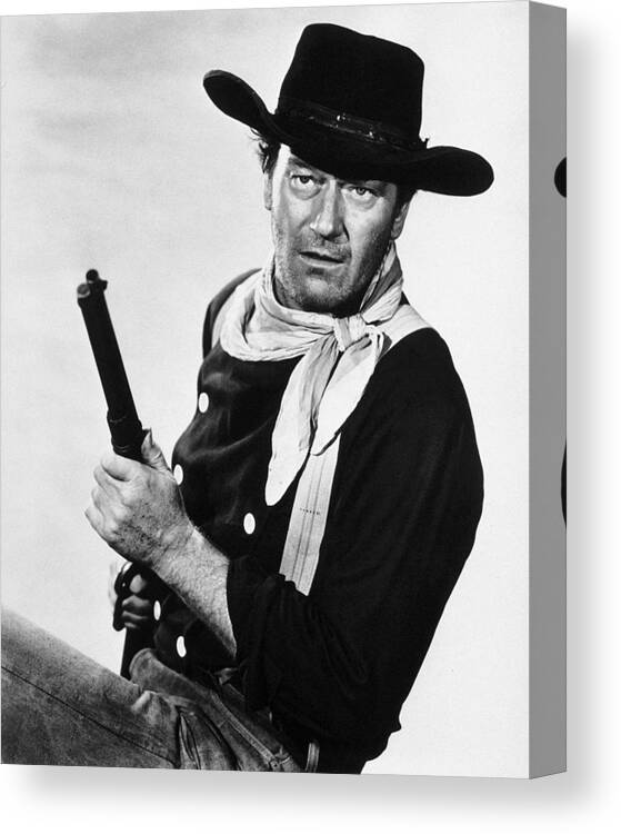John Wayne Canvas Print featuring the photograph John Wayne #5 by Silver Screen