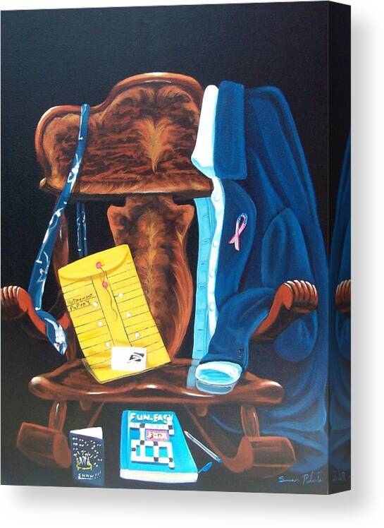 Oil Canvas Print featuring the painting Retiring Postal Worker #5 by Susan Roberts