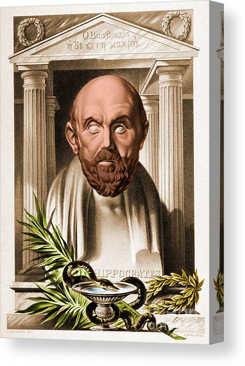 History Canvas Print featuring the photograph Hippocrates Greek Physician #7 by Science Source