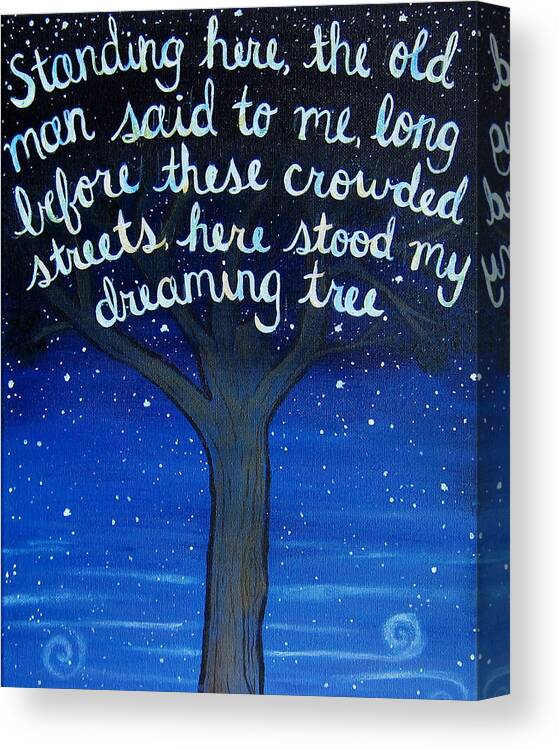 Dreaming Tree Canvas Print featuring the painting 8x10 Draming Tree by Michelle Eshleman