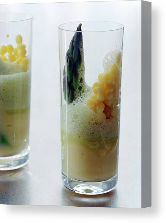 Fruits Canvas Print featuring the photograph A Drink With Asparagus by Romulo Yanes