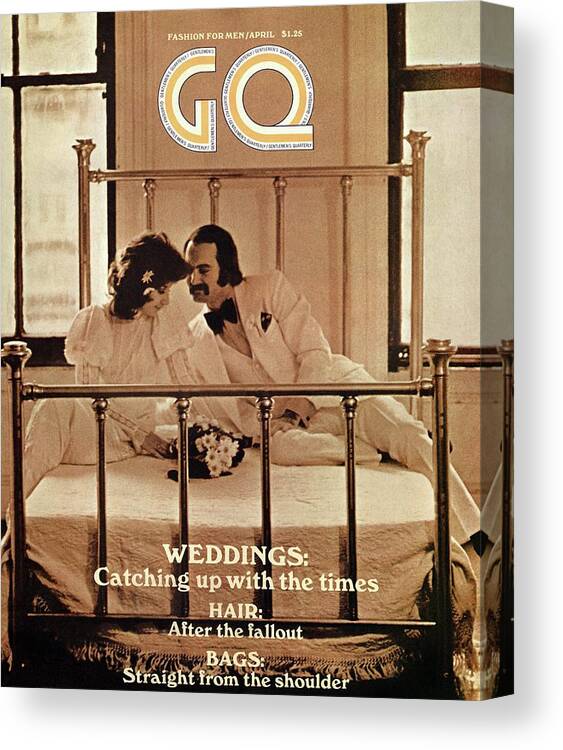 Fashion Canvas Print featuring the photograph A Gq Cover Of A Bridal Couple by Arthur Elgort