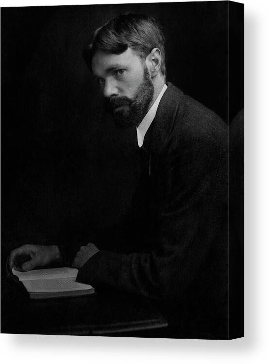 Literary Canvas Print featuring the photograph A Portrait Of D.h. Lawrence by Elliott & Fry