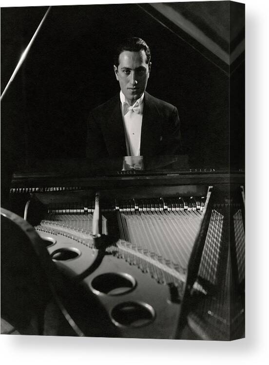 Entertainment Canvas Print featuring the photograph A Portrait Of George Gershwin At A Piano by Edward Steichen