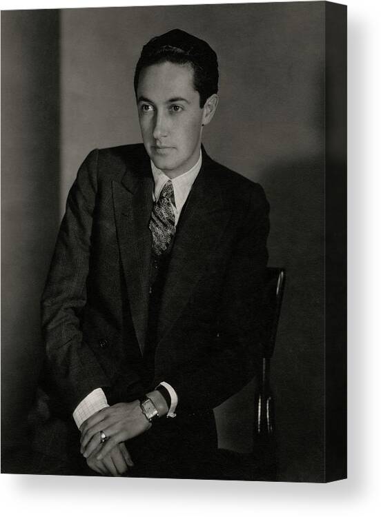 Business Canvas Print featuring the photograph A Portrait Of Irving Grant Thalberg by Edward Steichen