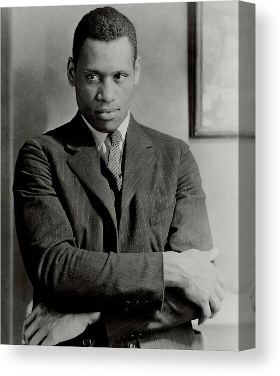 One Person Canvas Print featuring the photograph A Portrait Of Paul Robeson by Ralph Steiner