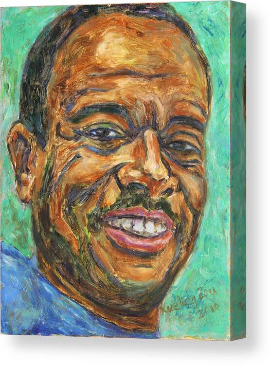 African American Canvas Print featuring the painting A Teacher from Atlanta GA by Xueling Zou