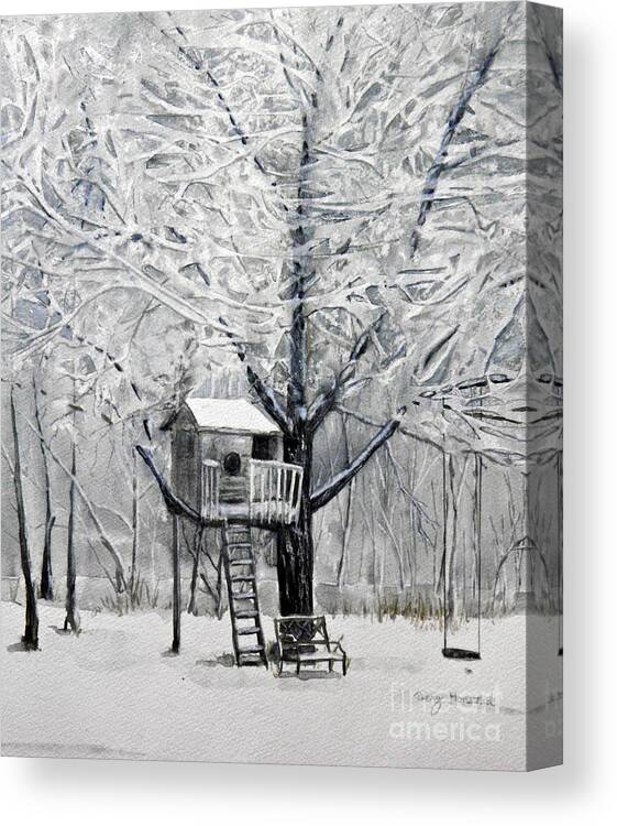 Winter Canvas Print featuring the painting A Winter's Morn by Terry Honstead